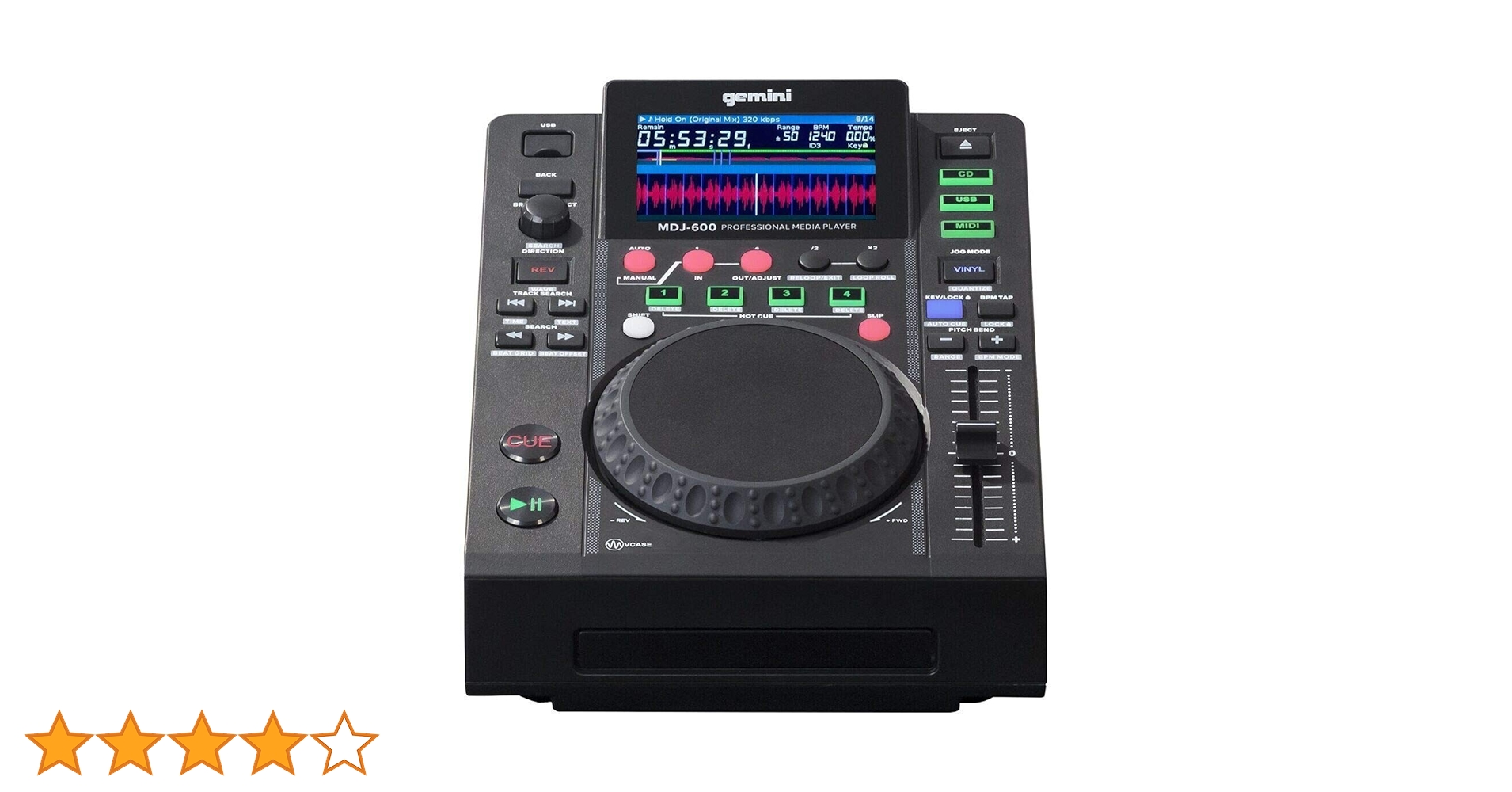 Gemini Sound Leitor de mídia MDJ-600 profissional de áudio para DJ